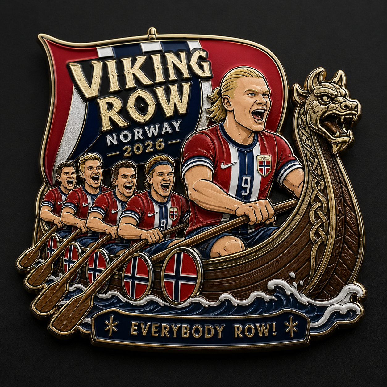 Viking Row Norway 2026 Collectible Pin (2" Zinc Alloy) - Limited Edition