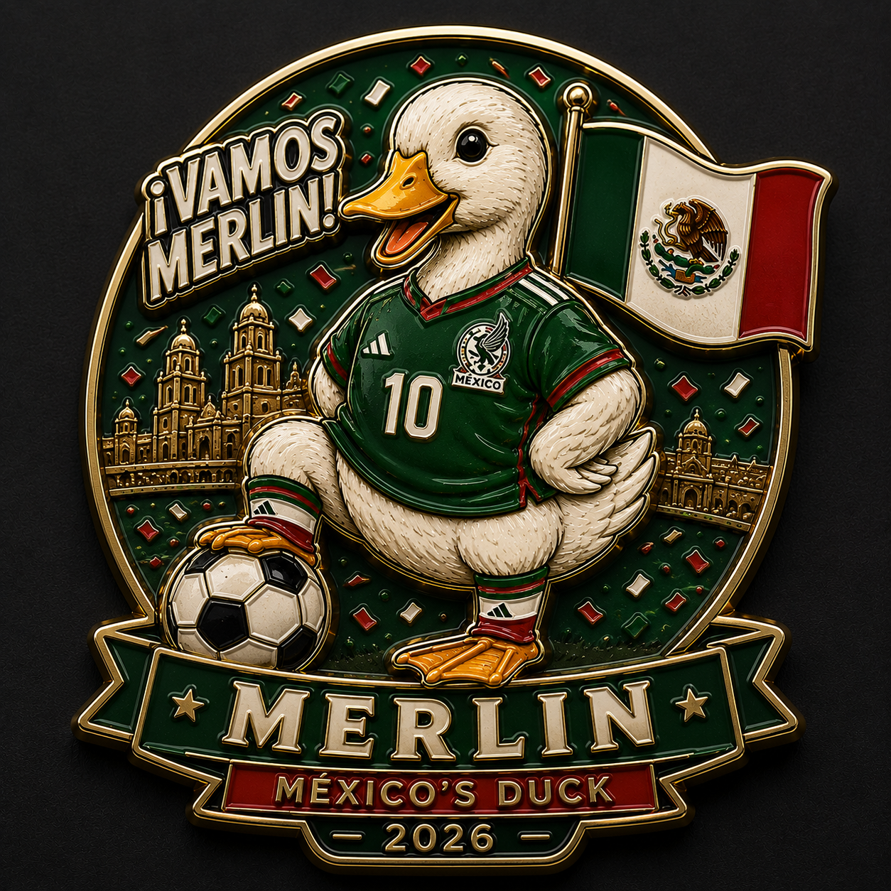 Mexico Merlin the Duck 2026 Collectible Pin - Limited Edition